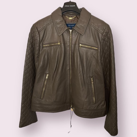 Cole Haan Lambskin Leather Jacket NWT Size XXL